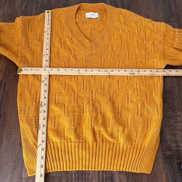 Lucky Brand Tunic Sweater Braid Stitch Drop Shoulder Oversize Size Small Mustard - Picture 10 of 16